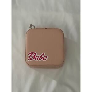 Mini Travel Jewelry Case & Portable LED Makeup Mirror Bundle - Pink "Babe"